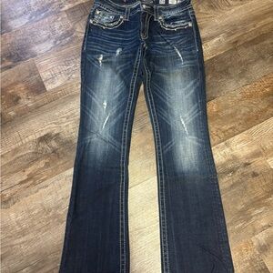 Classic Miss Me Boot Cut Jeans in Dark Blue size 29
